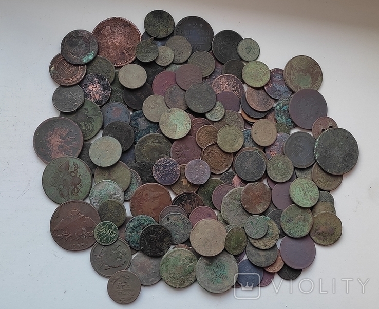 Медные монеты 157 штук, фото №2