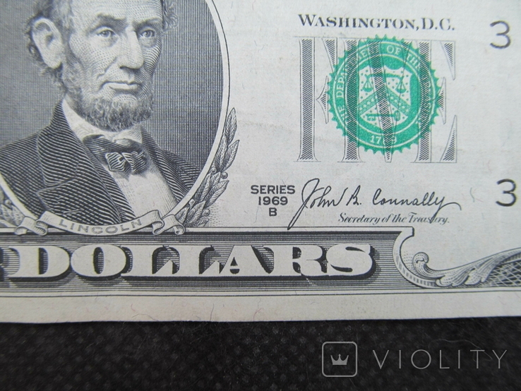5 доларів США 1969рік ( С ), фото №3