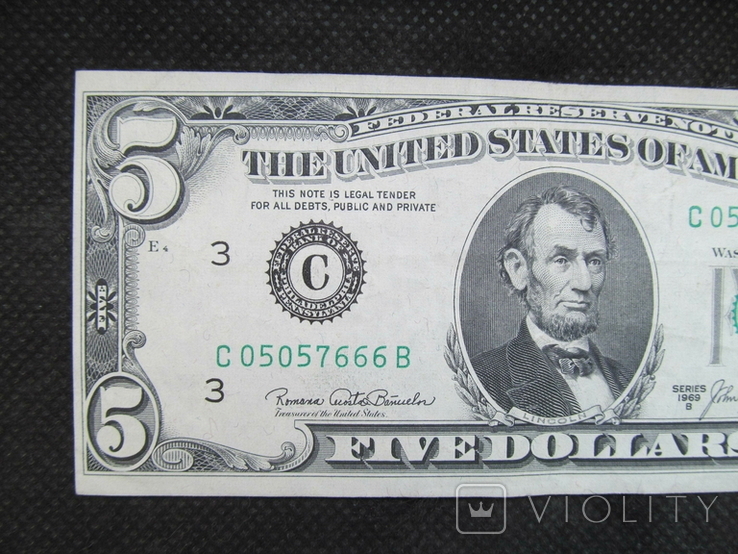 5 доларів США 1969рік ( С ), фото №4