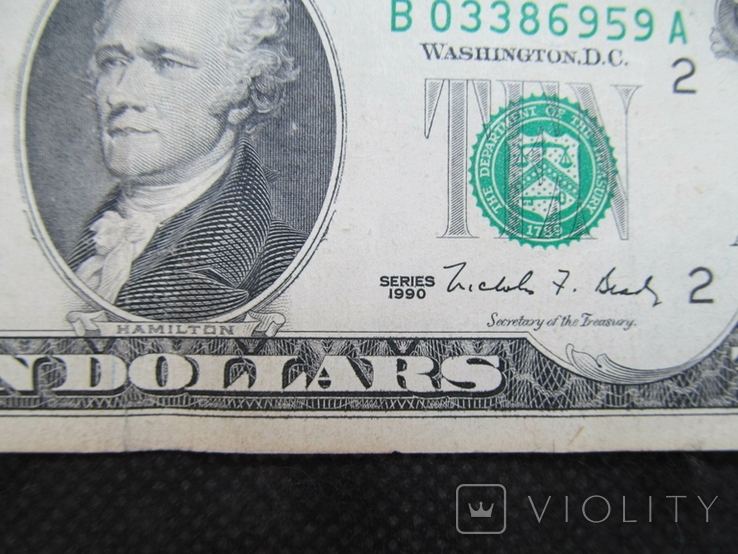 10 доларів США 1990рік ( В ), фото №3