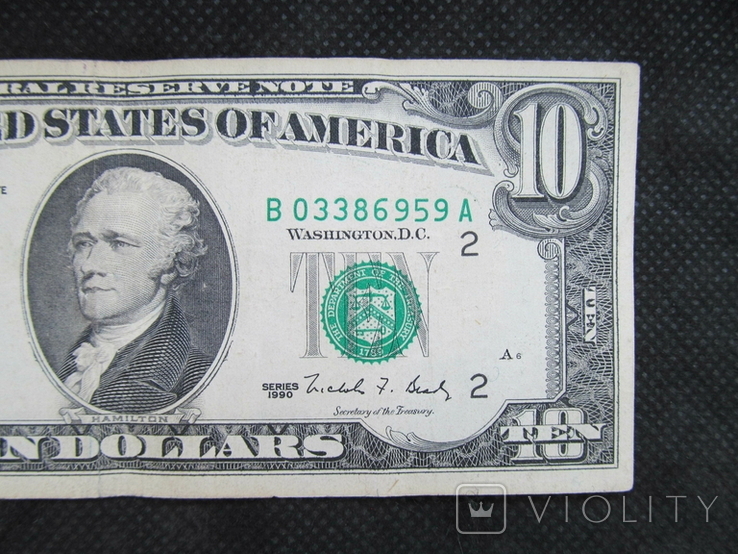 10 доларів США 1990рік ( В ), фото №5