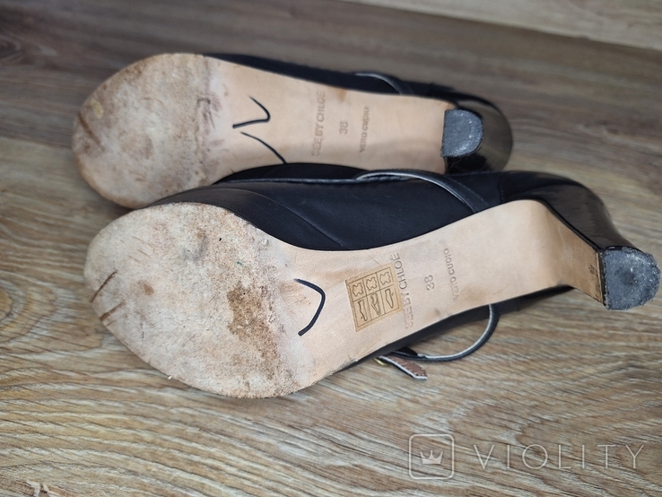 Шикарні шкіряні туфлі лофери від Chloe 38р., фото №5