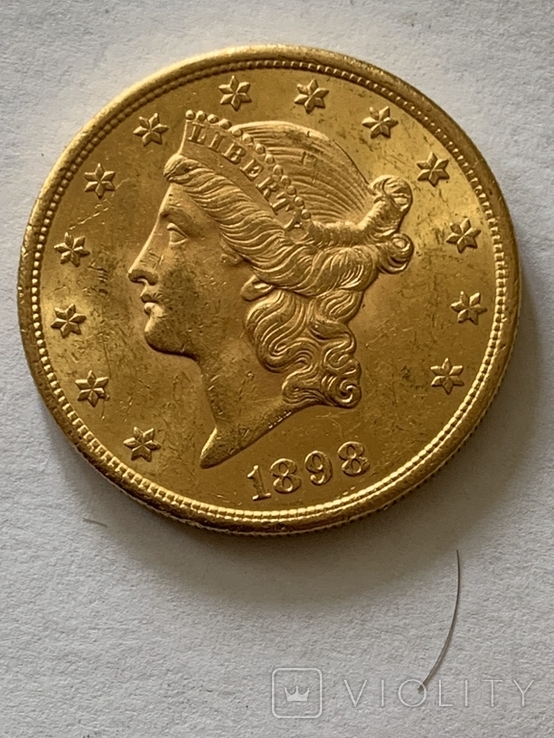 20 долларів 1898р., фото №3