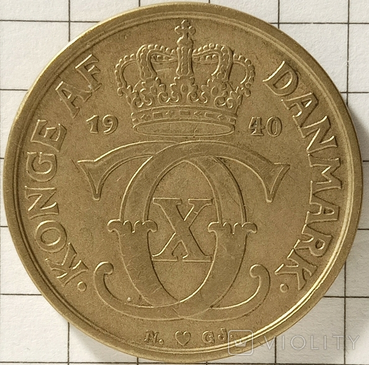 1 крона 1940 рік Данія, фото №3