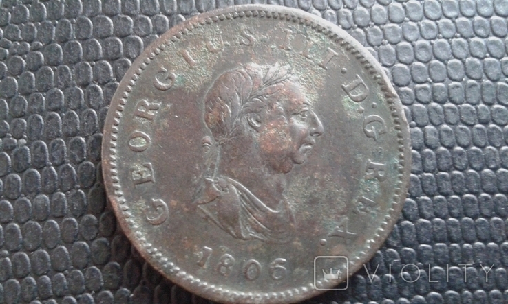 Великобритания 1/2 пенни, 1806, фото №2