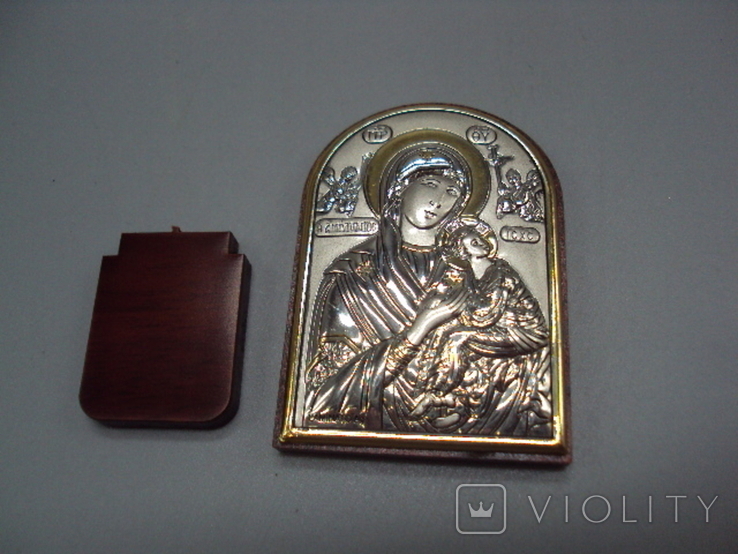 Икона Божья матерь Страстная богородица иконка серебро 925 проба Laminato Ag Италия, фото №5