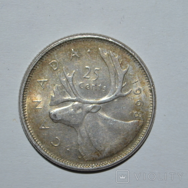 25 центов 1968 г . Канада серебро, фото №4