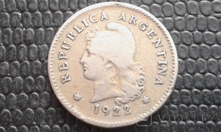Аргентина 10 сентаво, 1922, фото №2