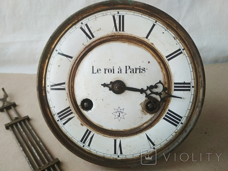 Le roi a Paris - старинный механизм часов с маятником, фото №3