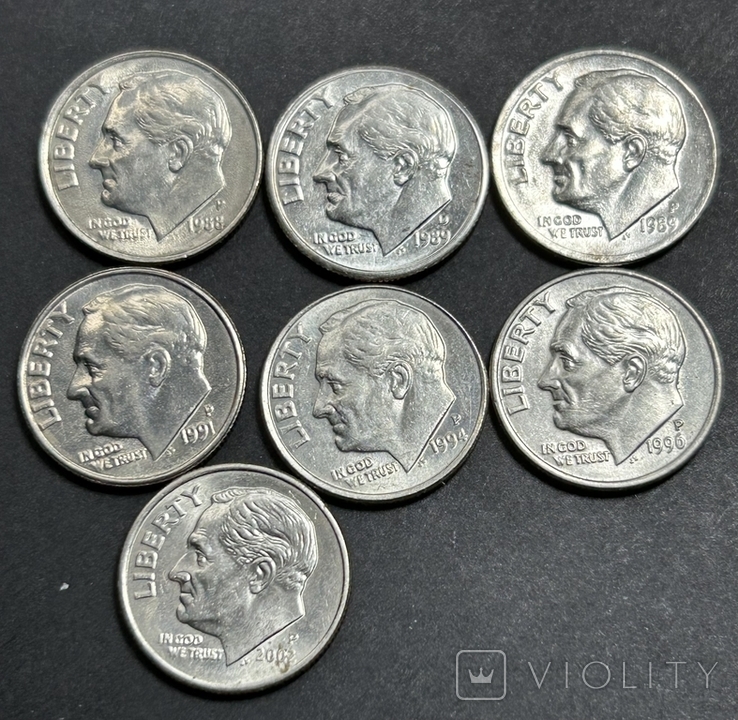 10 центів ( дайм ) 1965-2002р ( див. Опис), фото №8