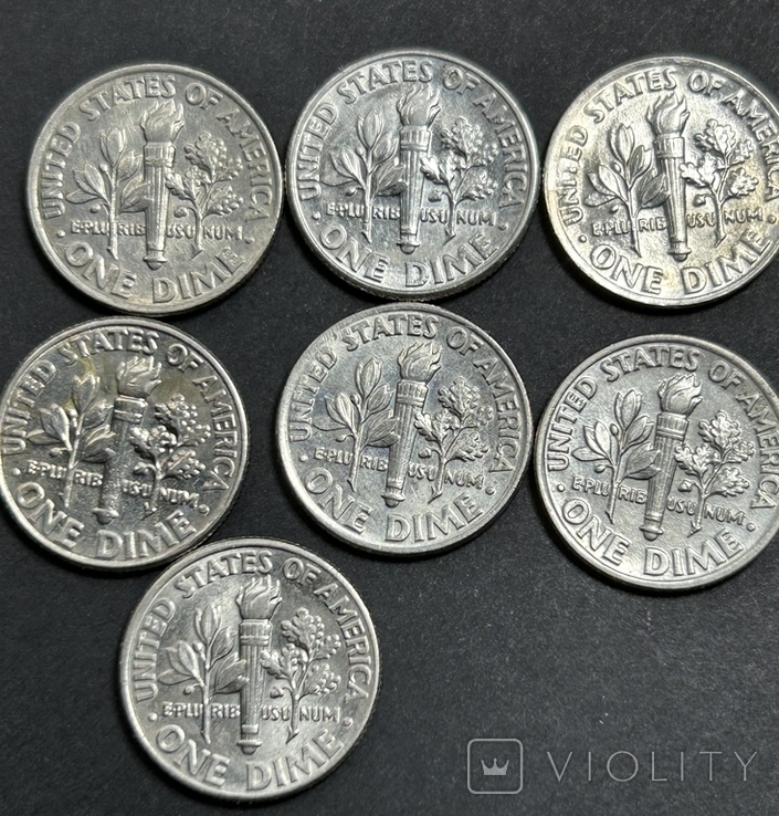 10 центів ( дайм ) 1965-2002р ( див. Опис), фото №9