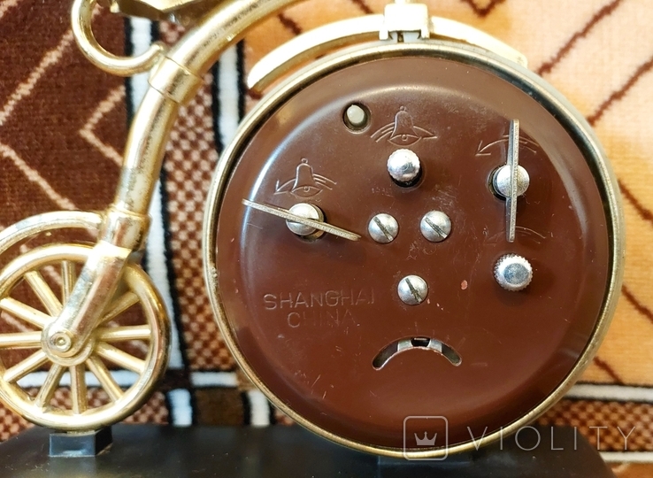 Часы Будильник, велосипед, старый Китай Shangnai China, фото №8