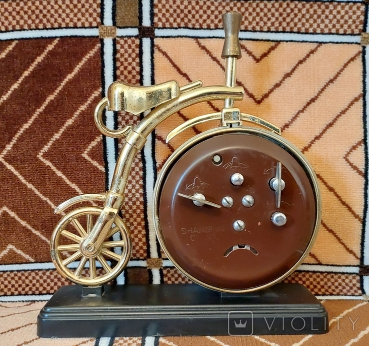 Часы Будильник, велосипед, старый Китай Shangnai China, фото №9