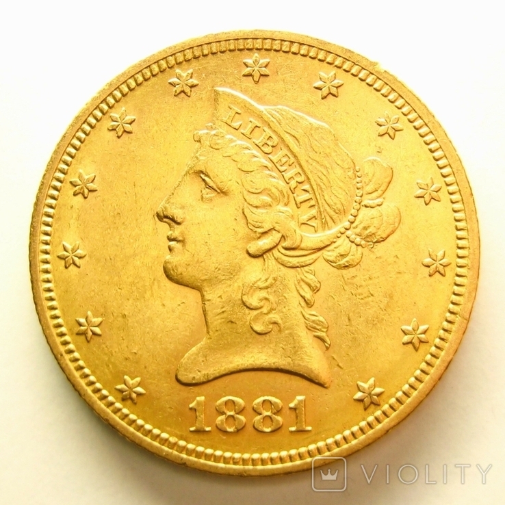 США 10 долларов 1881 г. S, фото №2