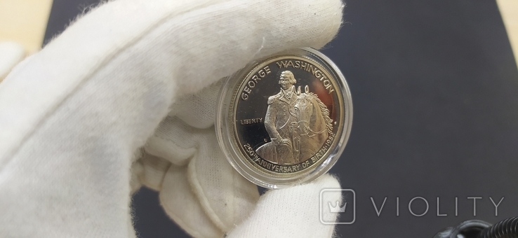 Джордж Вашингтон 250 р. 50 центів срібло 1982 Proof, фото №4