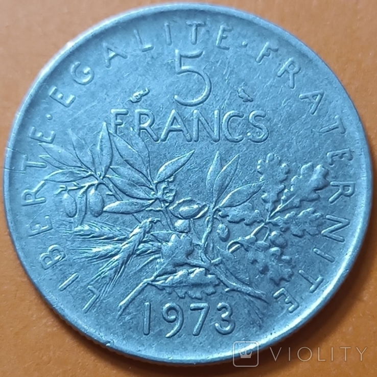 5 франков Франция 1973, фото №2