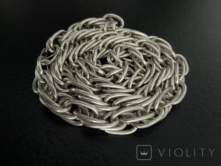 Старинная цепь, серебро, 130 грамм, фото №4