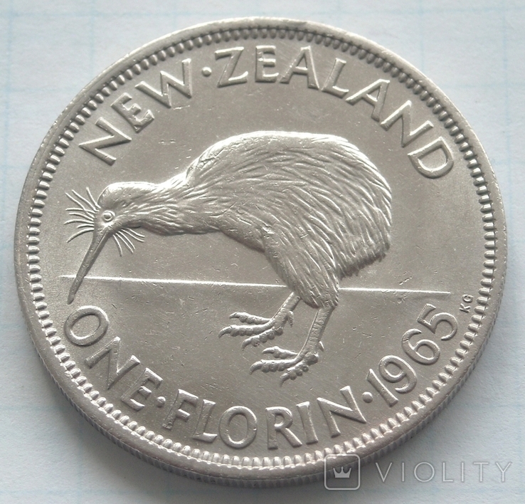 2 шилінги (флорин), Нова Зеландія, 1965р., фото №2