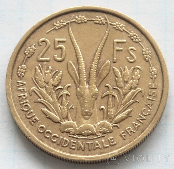 25 франків, Французька Західна Африка, 1956р., фото №3