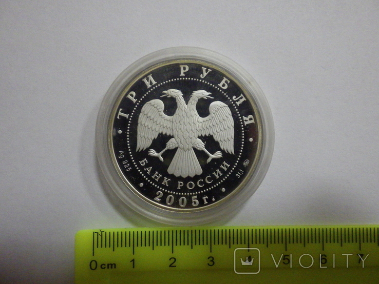 3 рубля 2005, срібло, фото №2