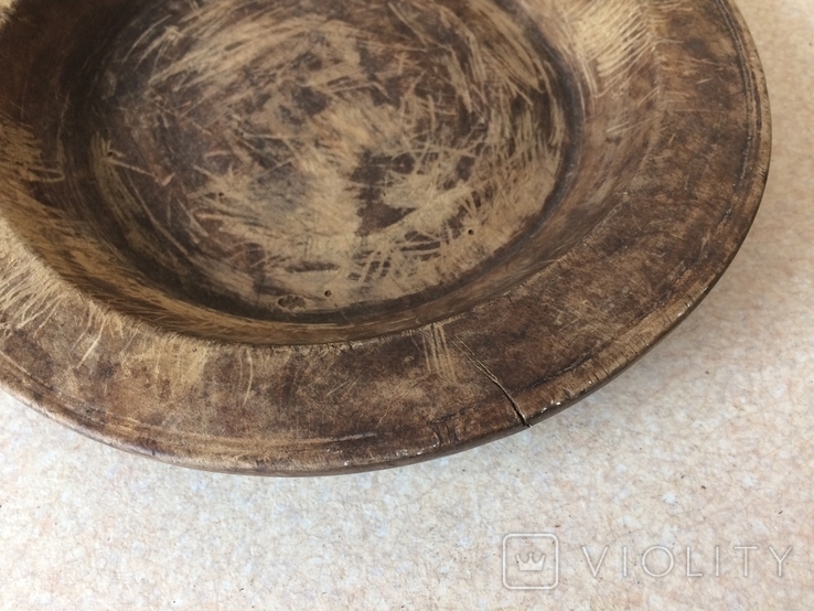 Старинная деревянная тарелка, фото №8