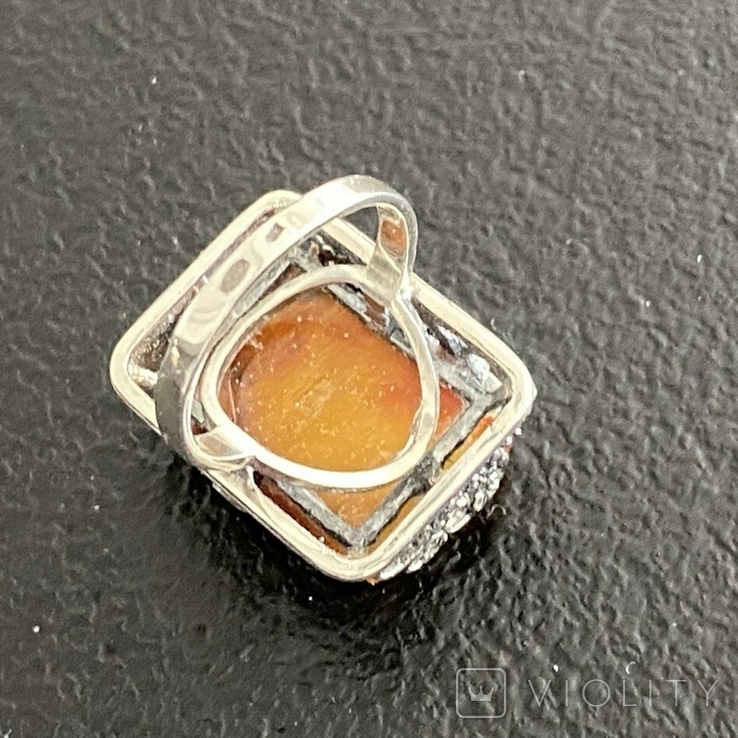 Кольцо, серебро 925, янтарь, фото №7