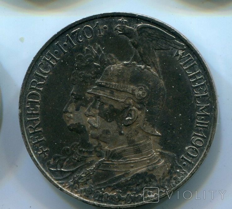 Пруссия 5 марок 1901 г. Серебро, photo number 2