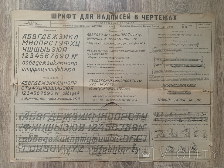 Шрифты для надписей в чертежах 1936 год тираж 9000, фото №2
