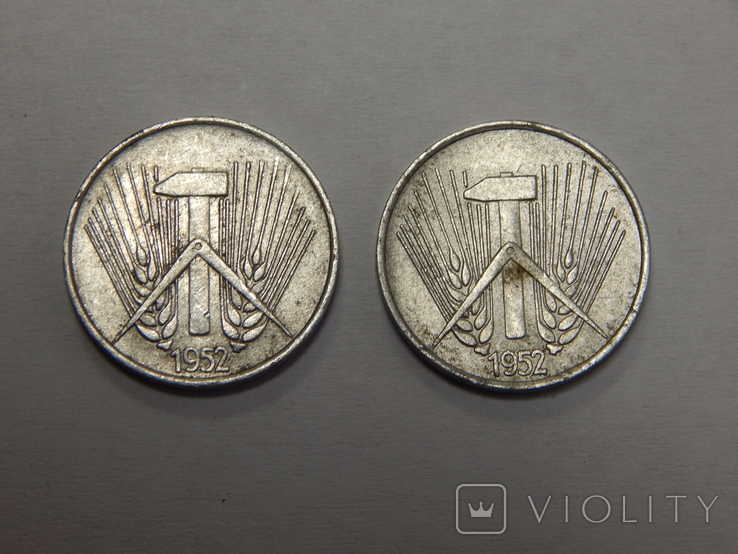 2 монеты по 1 пфеннигу, 1952 г. ГДР, фото №3