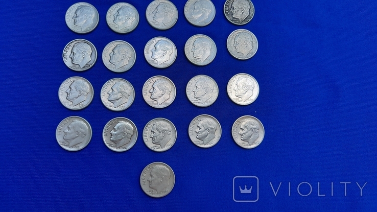 Монети США 10 центів або один дайм різних років., фото №3
