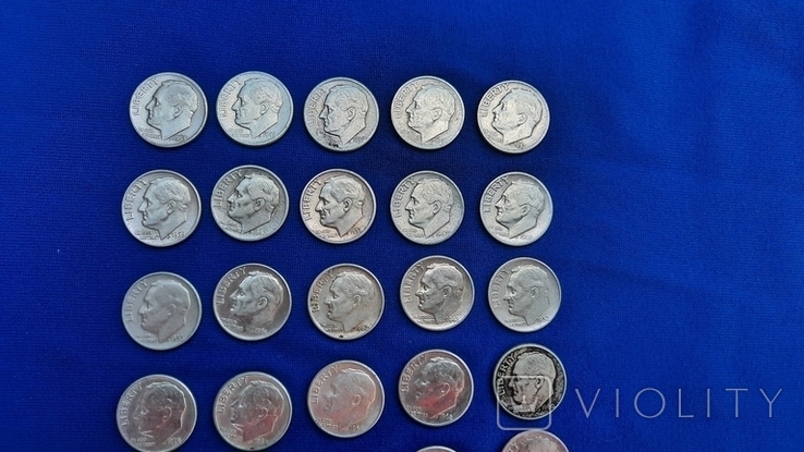Монети США 10 центів або один дайм різних років., фото №10