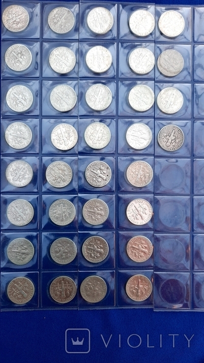 Монети США 10 центів або один дайм різних років., фото №11