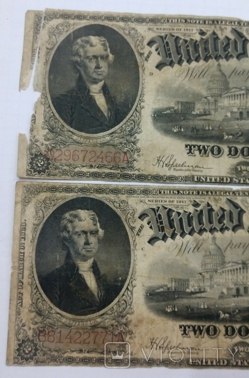 2 доллара 1917 г. 2 шт, фото №5
