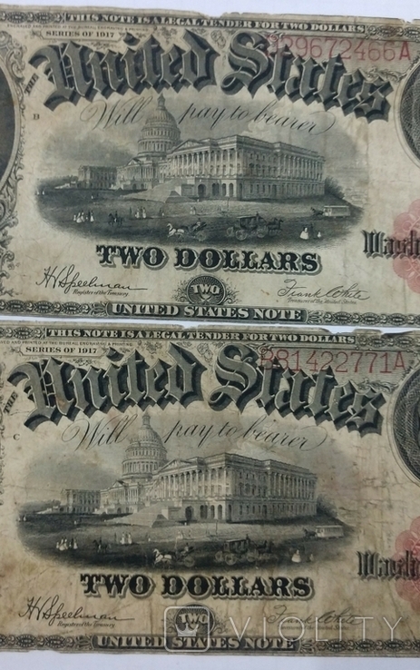 2 доллара 1917 г. 2 шт, фото №6