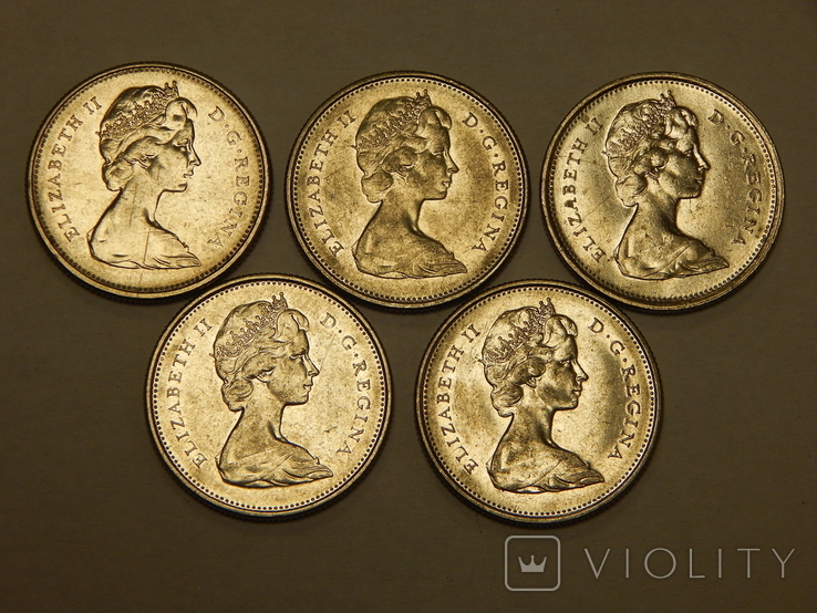 5 монет по 25 центов, Канада, фото №3