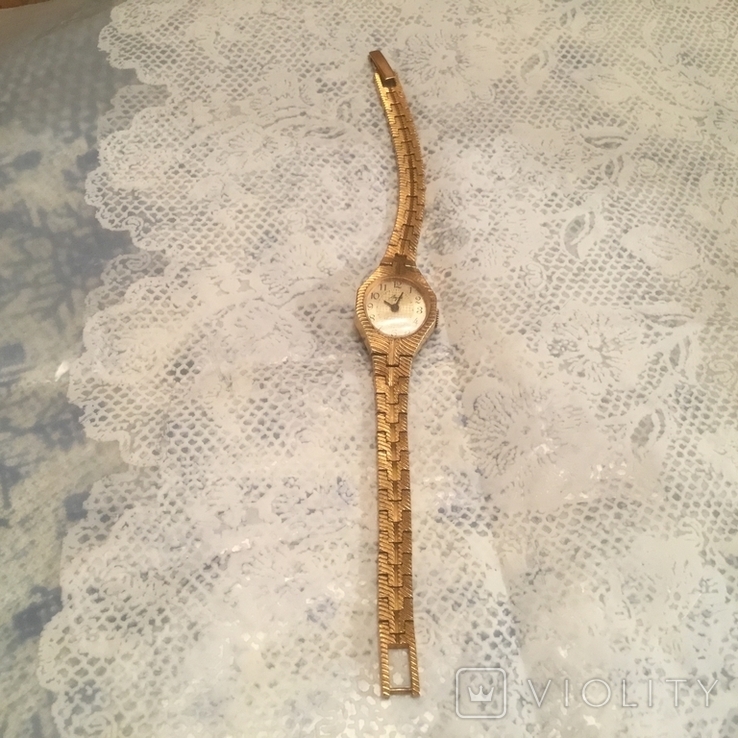 Часы женские Луч с позолоченным браслетом АУ х., фото №4
