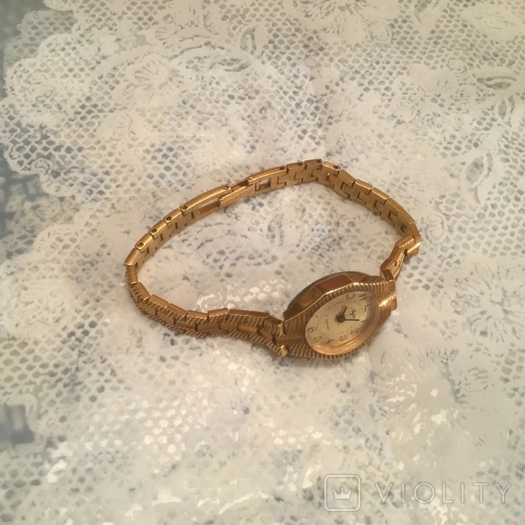 Часы женские Луч с позолоченным браслетом АУ х., фото №6
