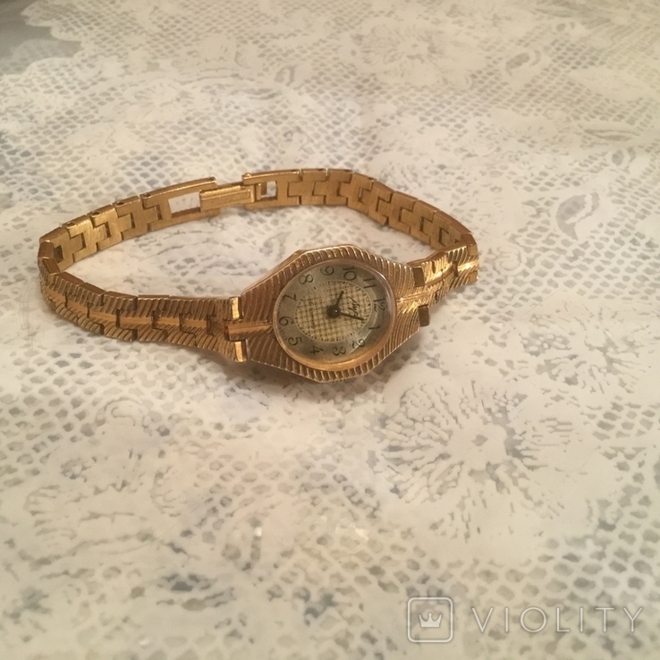 Часы женские Луч с позолоченным браслетом АУ х., фото №7