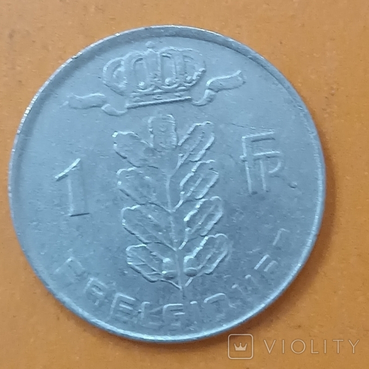 Бельгия 1 франк 1975 BELGIQUE, фото №2