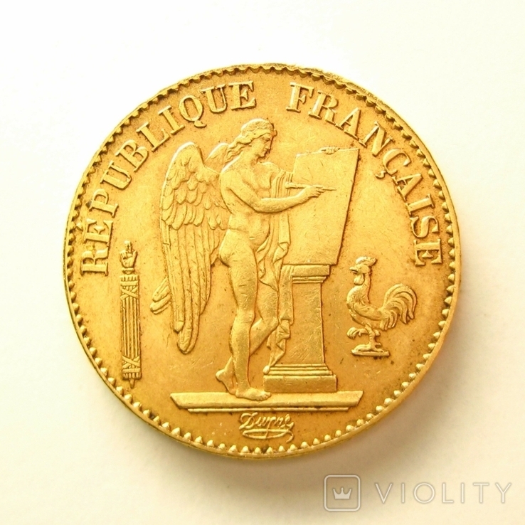 Франция 20 франков 1895 г., фото №2
