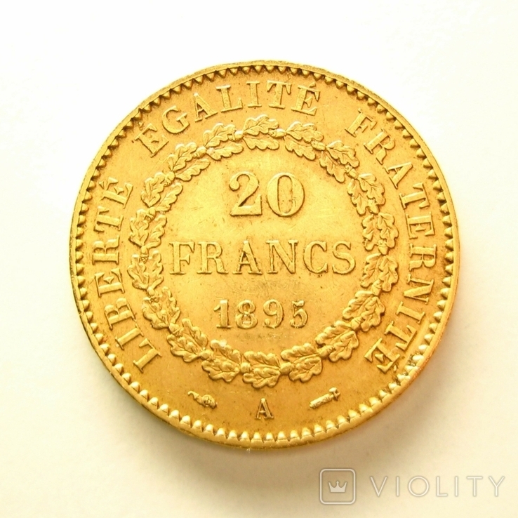 Франция 20 франков 1895 г., фото №3