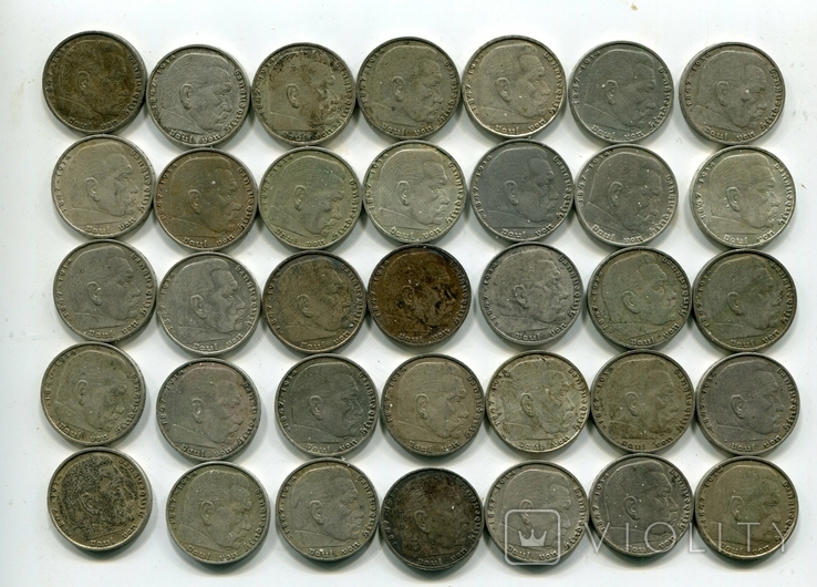 2 марки 1937-1939 гг Серебро 35 штук, фото №2