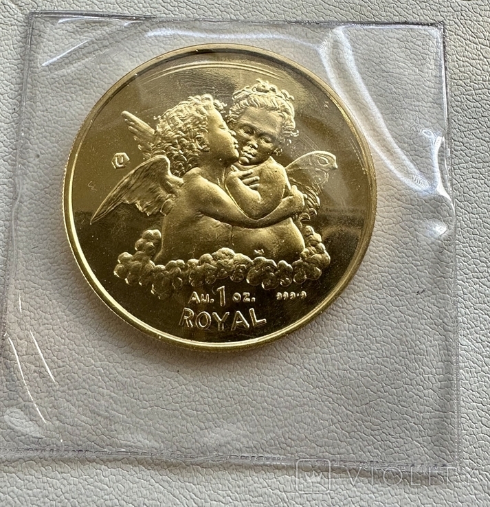 1 роял 1998 год Гибралтар, золото 31,1 грамм 999,9, фото №2