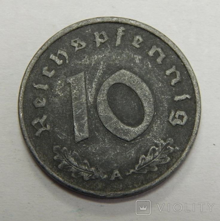 10 рейхспфеннигов, 1944 А Третий Рейх, фото №2