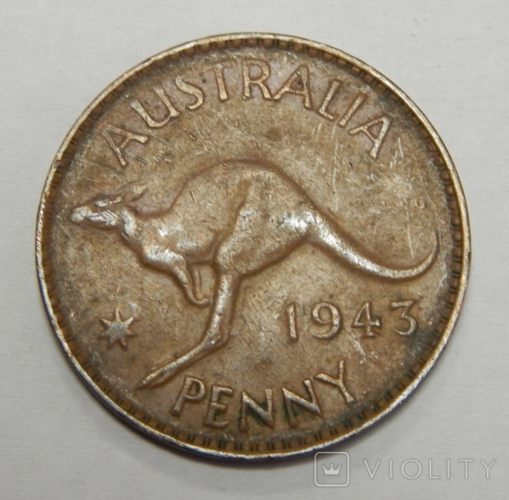 1 пенни, 1943 г Австралия, фото №2