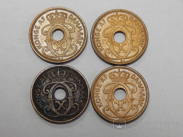 4 монеты по 1 эре, Дания, фото №3