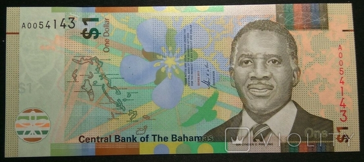 Багамські Острови 1 долар 2017 P-77a, фото №2