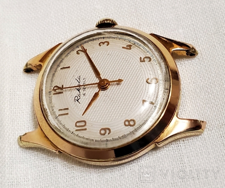 Позолочений годинник Raketa початку 60-х років Петродворецького годинникового заводу СРСР, фото №3
