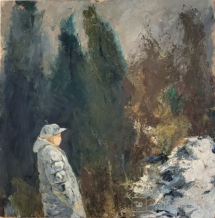 Картина "Прогулянка" двп\олія, 40х40 см О. Самчук (1958-), фото №2