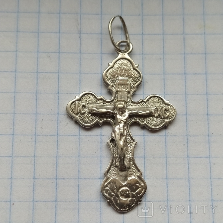 Крупный кулон крест серебро, 4,2 грама, фото №2